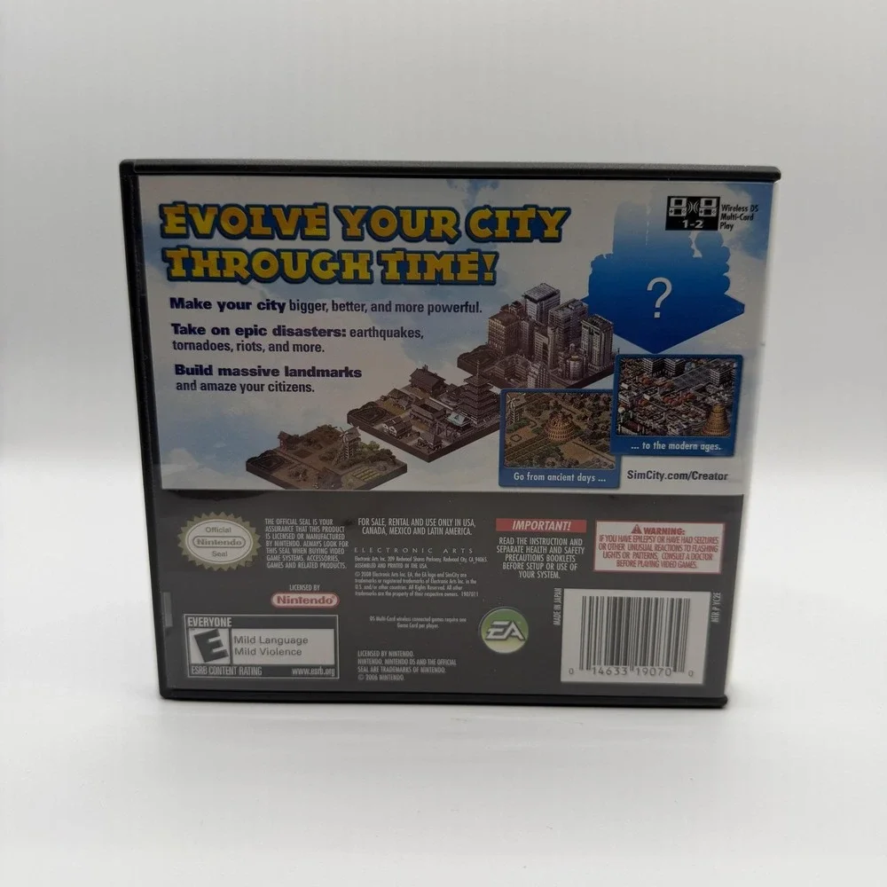 SimCity Creator Nintendo DS Game E EA NTSC-U/C Case Cartridge 2008 Multiplayer